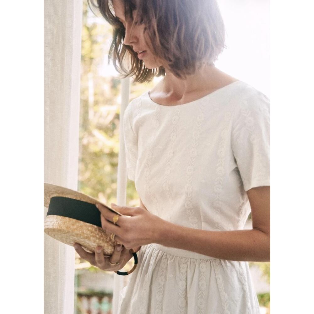 Sezane Odalie embroidered dress EU 38/M - Picture 8 of 13